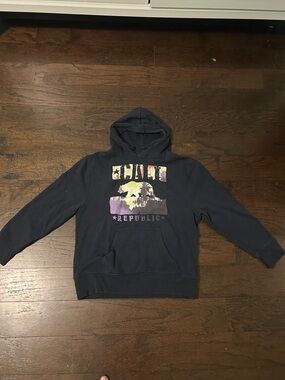 Men's Navy Graphic Pullover Hoodie - Republic